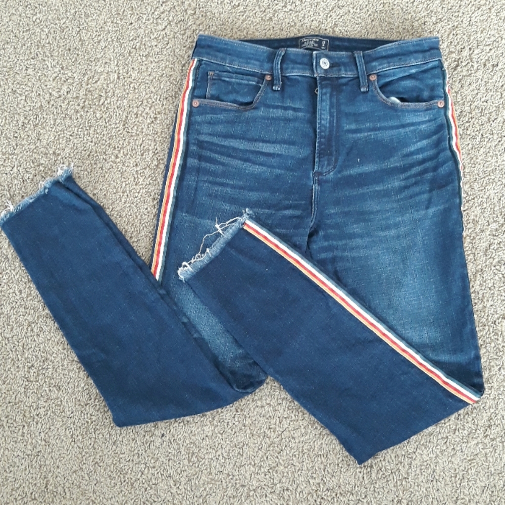 Abercrombie and Fitch skinny jeans with stripes
